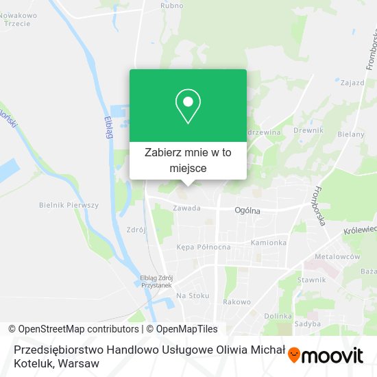 Mapa Przedsiębiorstwo Handlowo Usługowe Oliwia Michał Koteluk