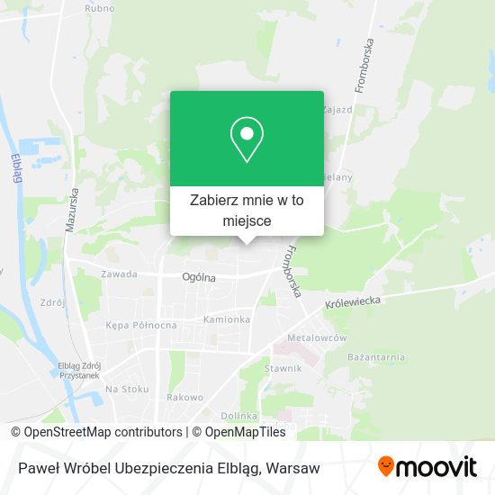 Mapa Paweł Wróbel Ubezpieczenia Elbląg