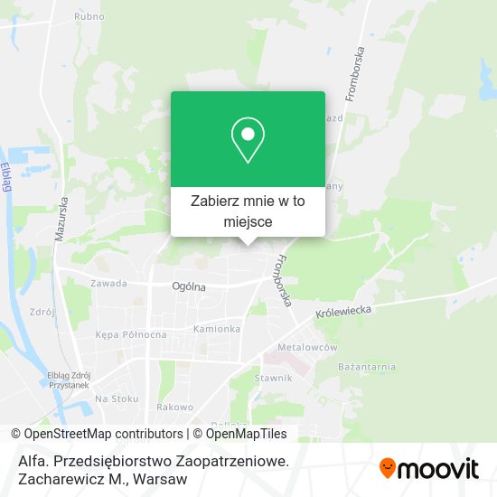 Mapa Alfa. Przedsiębiorstwo Zaopatrzeniowe. Zacharewicz M.