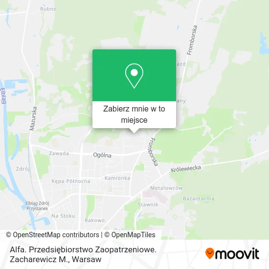 Mapa Alfa. Przedsiębiorstwo Zaopatrzeniowe. Zacharewicz M.