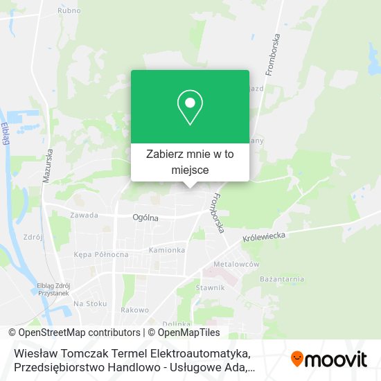 Mapa Wiesław Tomczak Termel Elektroautomatyka, Przedsiębiorstwo Handlowo - Usługowe Ada