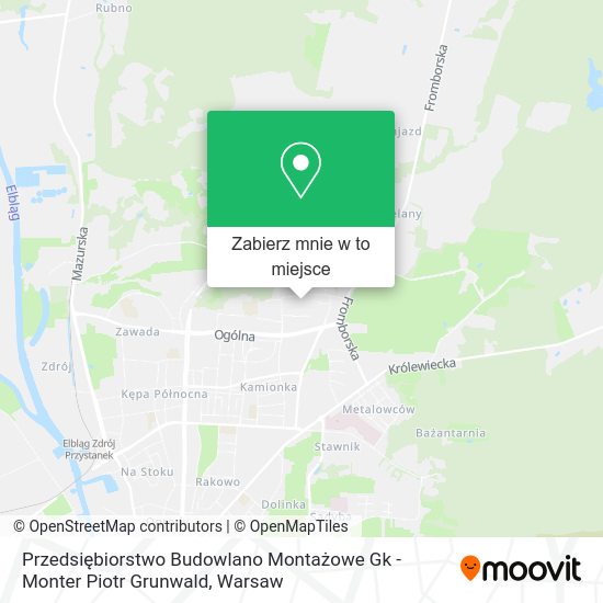 Mapa Przedsiębiorstwo Budowlano Montażowe Gk - Monter Piotr Grunwald