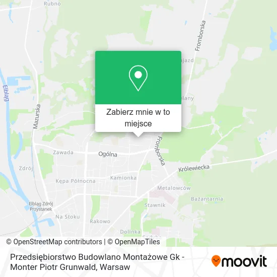 Mapa Przedsiębiorstwo Budowlano Montażowe Gk - Monter Piotr Grunwald