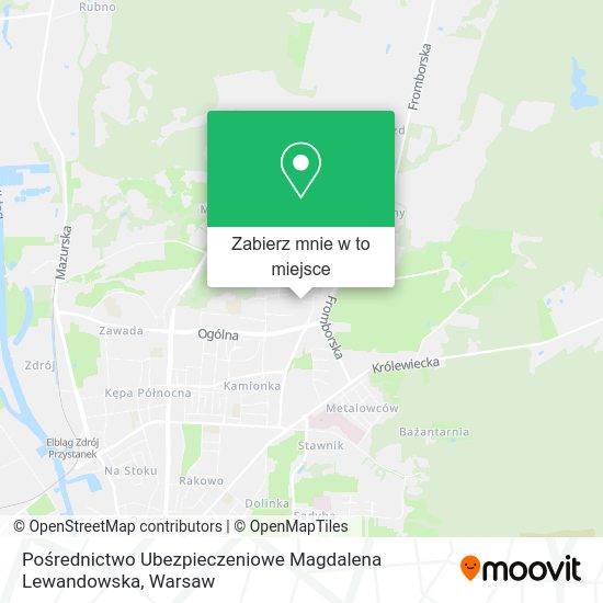 Mapa Pośrednictwo Ubezpieczeniowe Magdalena Lewandowska