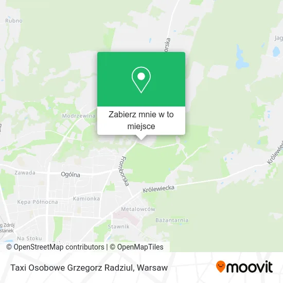 Mapa Taxi Osobowe Grzegorz Radziul