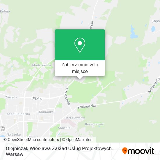 Mapa Olejniczak Wiesława Zakład Usług Projektowych