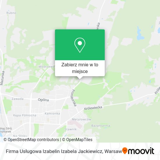 Mapa Firma Usługowa Izabelin Izabela Jackiewicz