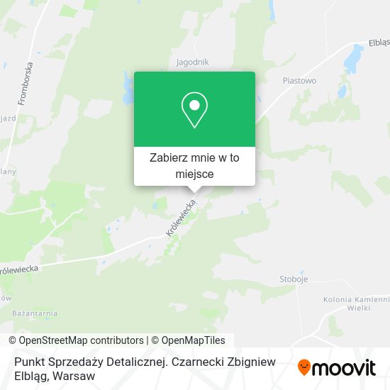 Mapa Punkt Sprzedaży Detalicznej. Czarnecki Zbigniew Elbląg