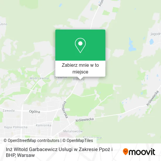 Mapa Inż Witold Garbacewicz Usługi w Zakresie Ppoż i BHP