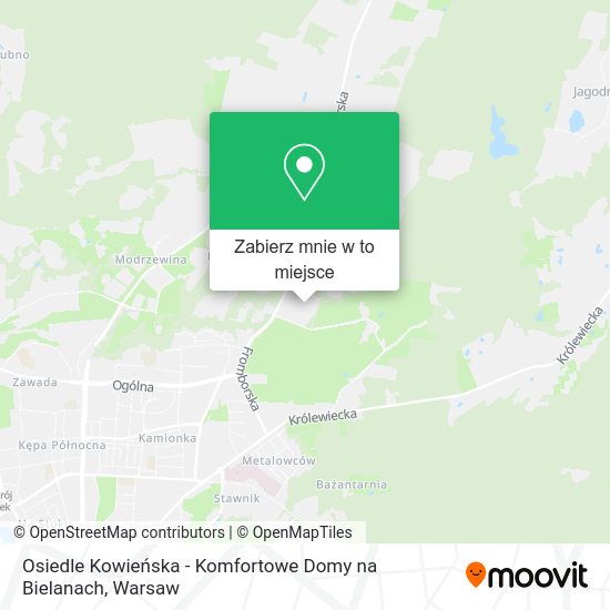 Mapa Osiedle Kowieńska - Komfortowe Domy na Bielanach