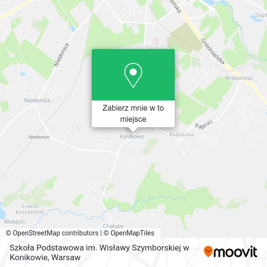 Mapa Szkoła Podstawowa im. Wisławy Szymborskiej w Konikowie