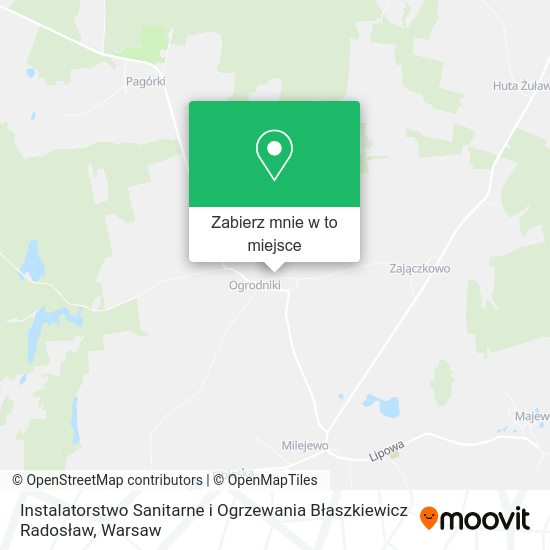 Mapa Instalatorstwo Sanitarne i Ogrzewania Błaszkiewicz Radosław