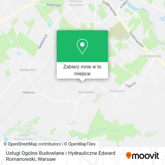 Mapa Usługi Ogólno Budowlane i Hydrauliczne Edward Romanowski