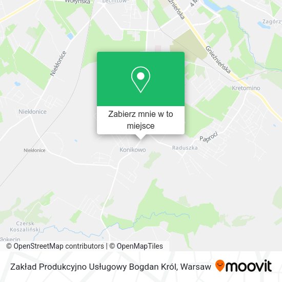 Mapa Zakład Produkcyjno Usługowy Bogdan Król