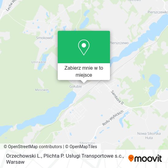 Mapa Orzechowski L., Plichta P. Usługi Transportowe s.c.