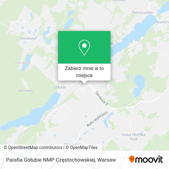 Mapa Parafia Gołubie NMP Częstochowskiej