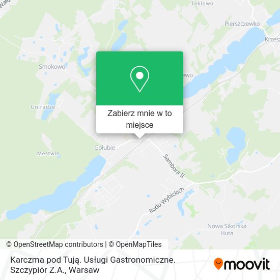 Mapa Karczma pod Tują. Usługi Gastronomiczne. Szczypiór Z.A.