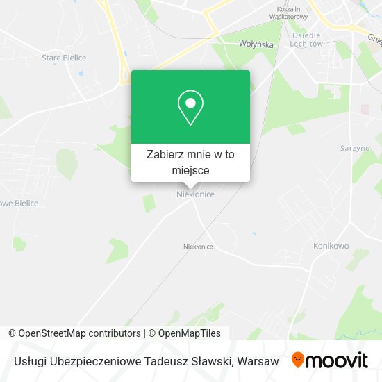 Mapa Usługi Ubezpieczeniowe Tadeusz Sławski