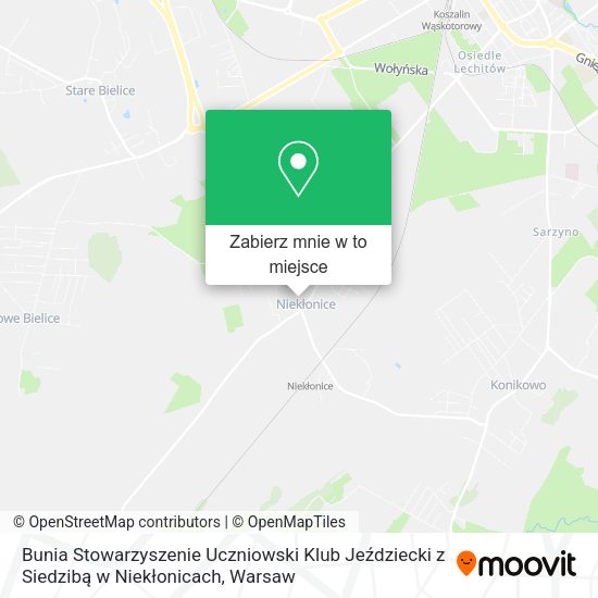 Mapa Bunia Stowarzyszenie Uczniowski Klub Jeździecki z Siedzibą w Niekłonicach