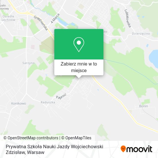 Mapa Prywatna Szkoła Nauki Jazdy Wojciechowski Zdzisław