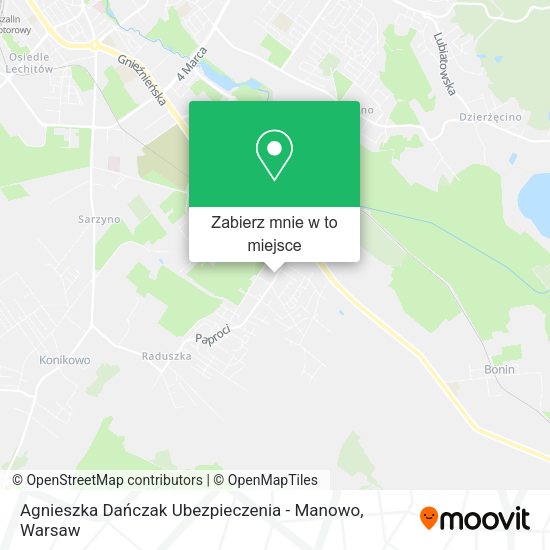 Mapa Agnieszka Dańczak Ubezpieczenia - Manowo