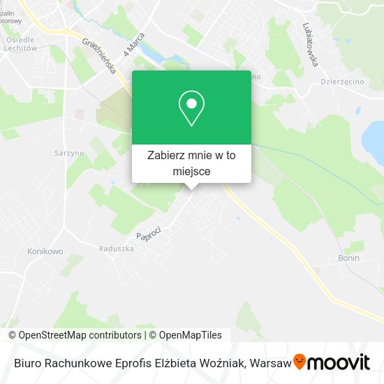 Mapa Biuro Rachunkowe Eprofis Elżbieta Woźniak