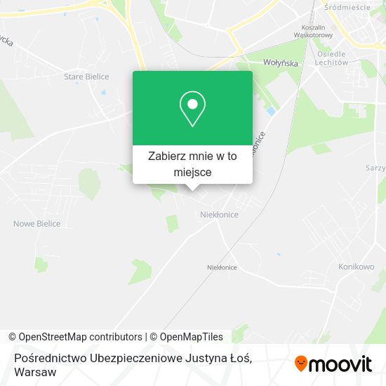 Mapa Pośrednictwo Ubezpieczeniowe Justyna Łoś