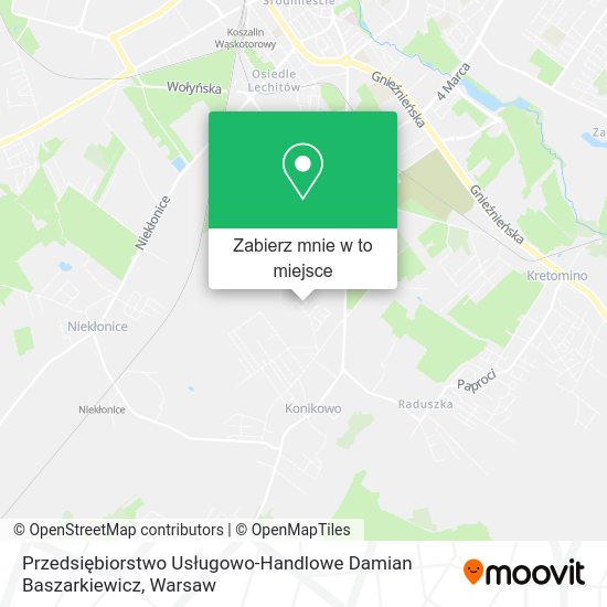 Mapa Przedsiębiorstwo Usługowo-Handlowe Damian Baszarkiewicz