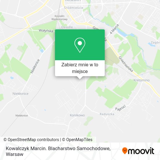 Mapa Kowalczyk Marcin. Blacharstwo Samochodowe