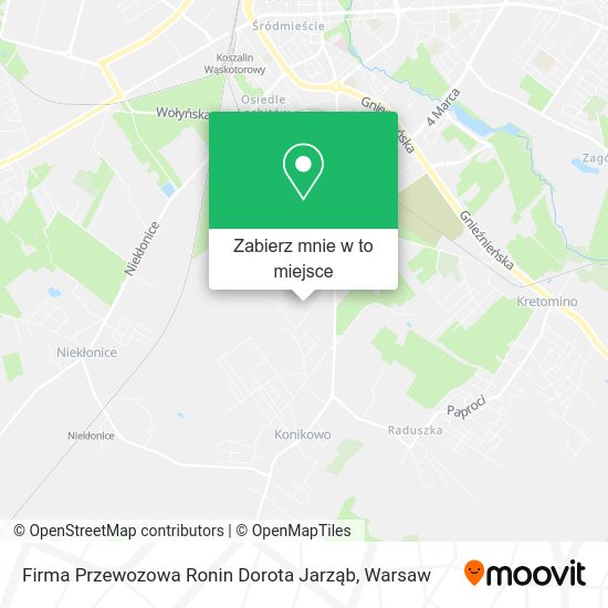 Mapa Firma Przewozowa Ronin Dorota Jarząb