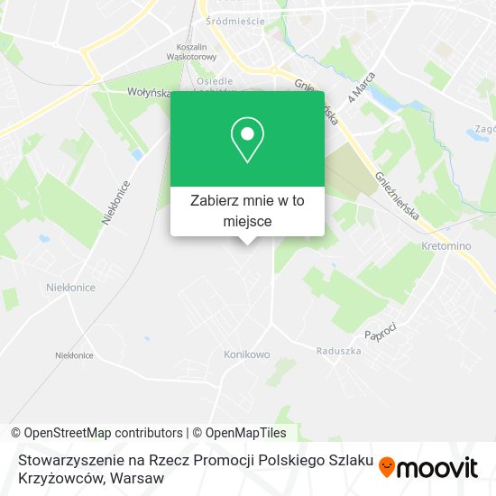 Mapa Stowarzyszenie na Rzecz Promocji Polskiego Szlaku Krzyżowców