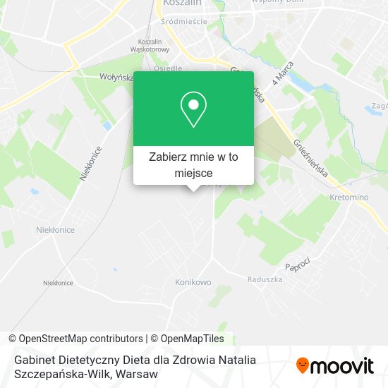 Mapa Gabinet Dietetyczny Dieta dla Zdrowia Natalia Szczepańska-Wilk