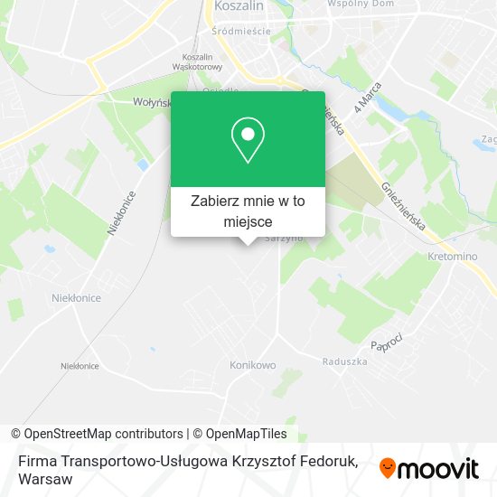 Mapa Firma Transportowo-Usługowa Krzysztof Fedoruk