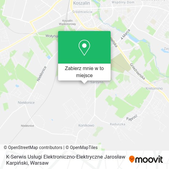 Mapa K-Serwis Usługi Elektroniczno-Elektryczne Jarosław Karpiński