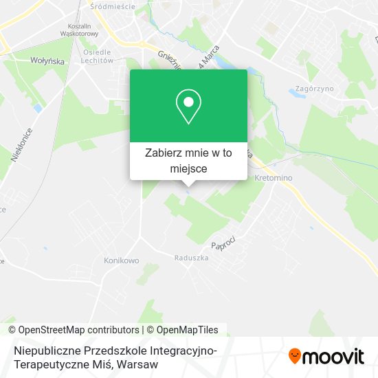 Mapa Niepubliczne Przedszkole Integracyjno-Terapeutyczne Miś