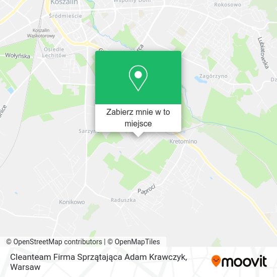 Mapa Cleanteam Firma Sprzątająca Adam Krawczyk