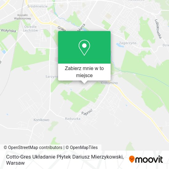 Mapa Cotto-Gres Układanie Płytek Dariusz Mierzykowski