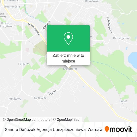 Mapa Sandra Dańczak Agencja Ubezpieczeniowa