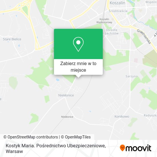 Mapa Kostyk Maria. Pośrednictwo Ubezpieczeniowe