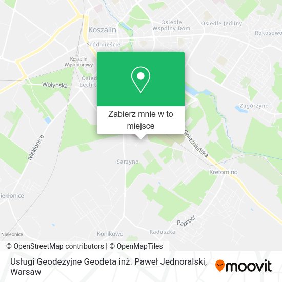 Mapa Usługi Geodezyjne Geodeta inż. Paweł Jednoralski