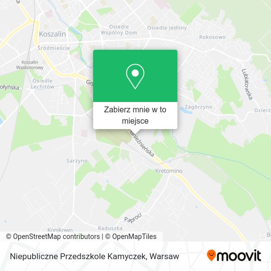 Mapa Niepubliczne Przedszkole Kamyczek