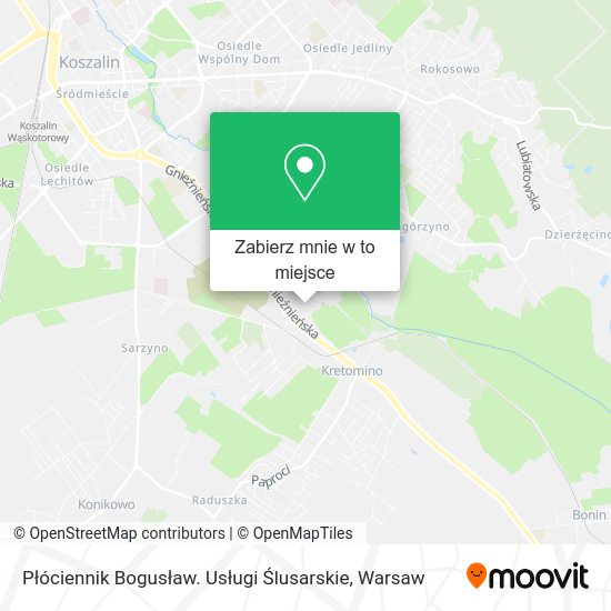 Mapa Płóciennik Bogusław. Usługi Ślusarskie