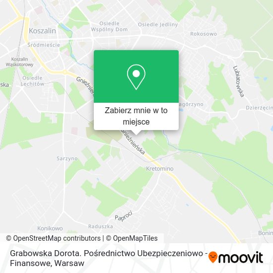 Mapa Grabowska Dorota. Pośrednictwo Ubezpieczeniowo - Finansowe