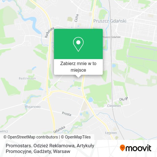 Mapa Promostars. Odzież Reklamowa, Artykuły Promocyjne, Gadżety