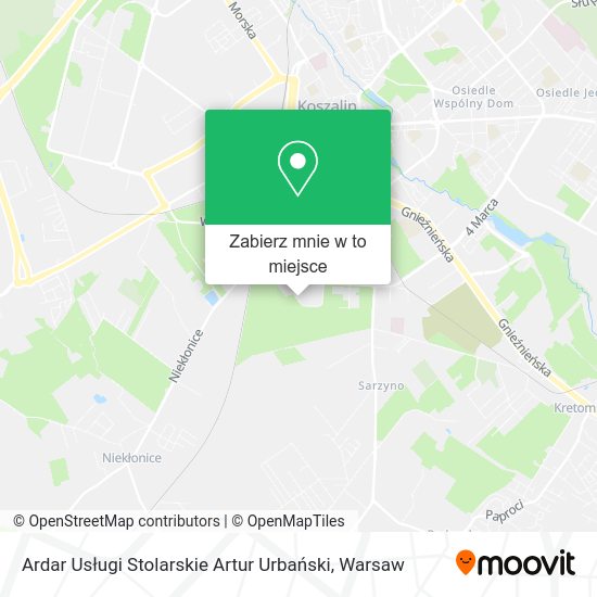 Mapa Ardar Usługi Stolarskie Artur Urbański