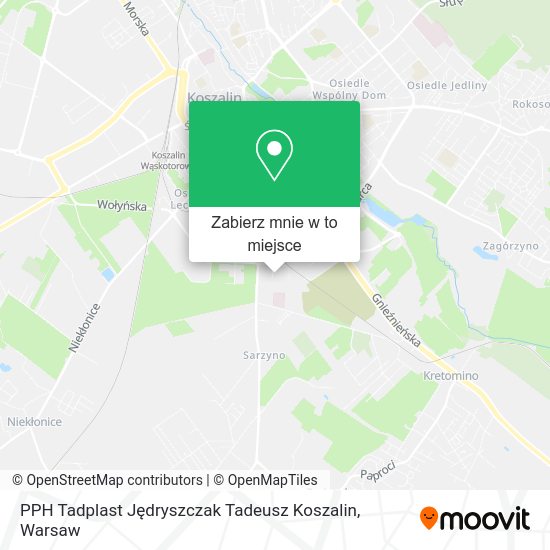 Mapa PPH Tadplast Jędryszczak Tadeusz Koszalin