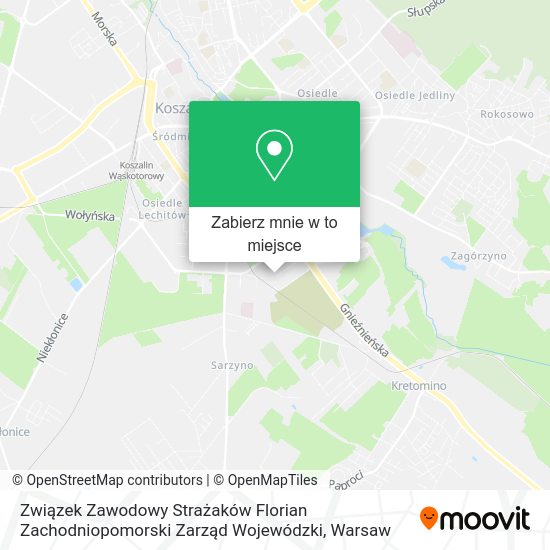 Mapa Związek Zawodowy Strażaków Florian Zachodniopomorski Zarząd Wojewódzki