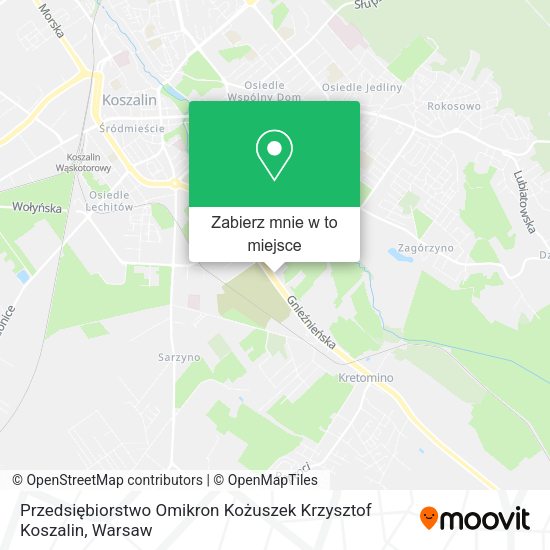 Mapa Przedsiębiorstwo Omikron Kożuszek Krzysztof Koszalin