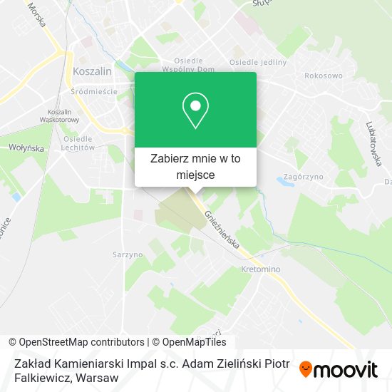 Mapa Zakład Kamieniarski Impal s.c. Adam Zieliński Piotr Falkiewicz