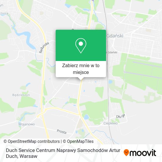 Mapa Duch Service Centrum Naprawy Samochodów Artur Duch